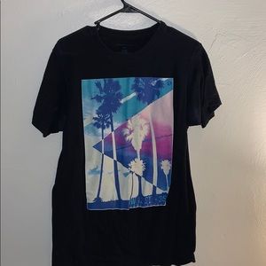 Men’s Perry Ellis Tropical Palm Tree Shirt Blk/Wht